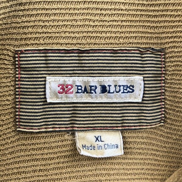 32 Bar Blues Mens Shirt Jacket Size XL Mustard Long Sleeve Button Up Shacket - Picture 3 of 10